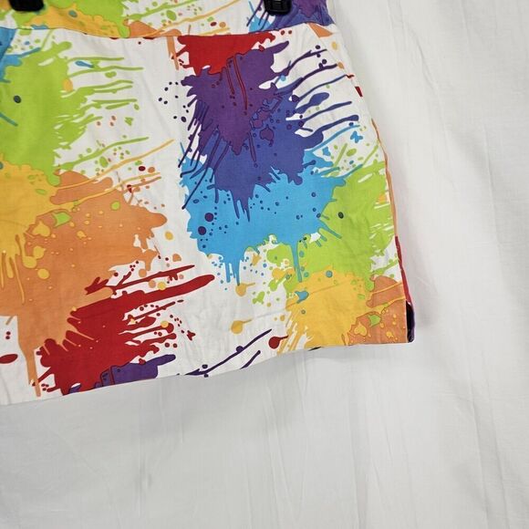 Loudmouth Ladies Skorts Size 8 Golf Skirt Colorful Paint Splatters Pockets - Picture 2 of 7